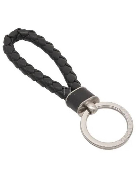 Intrecciato Lambskin Key Holder Black - BOTTEGA VENETA - BALAAN 2