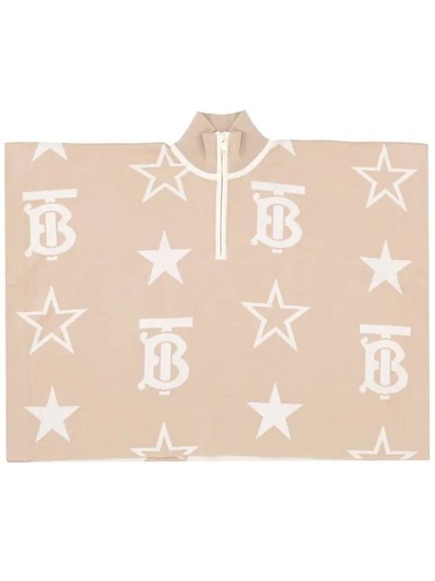 Kids Logo Printed Cotton Cape Coat Beige - BURBERRY - BALAAN 2