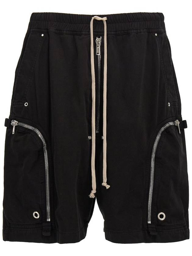 Rick Owens Drkshdw Black Cotton Shorts - RICK OWENS - BALAAN 1