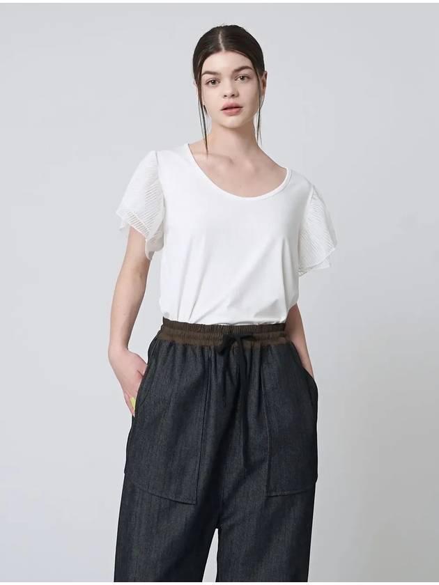 See-Through Short Sleeve T-Shirt White - ATHPLATFORM - BALAAN 1