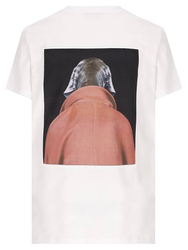 Graphic Print Crewneck Short Sleeve T-Shirt White - MAX MARA - BALAAN 3