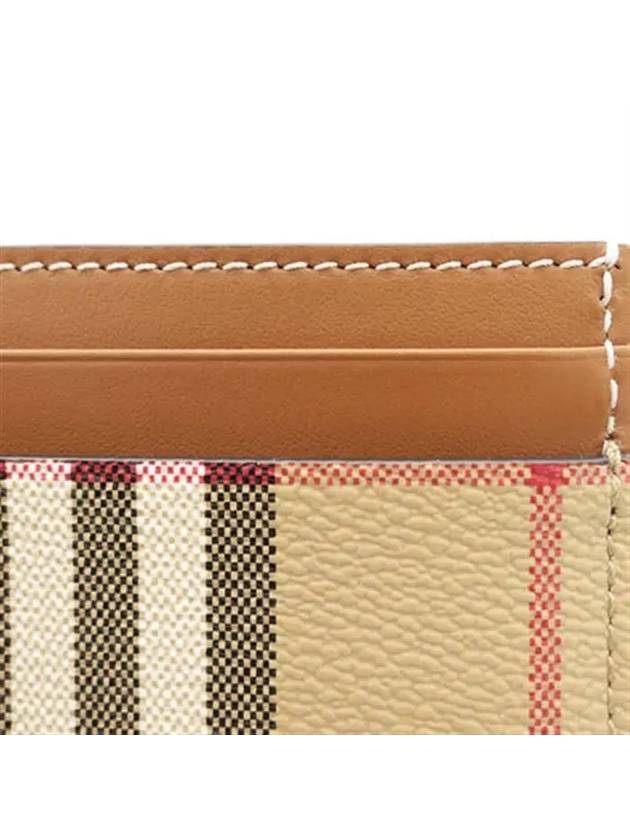 Check Print Leather Card Holder Beige - BURBERRY - BALAAN 4