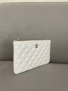 Classic pouch small caviar white gold Siamese bone AP4101 - CHANEL - BALAAN 4