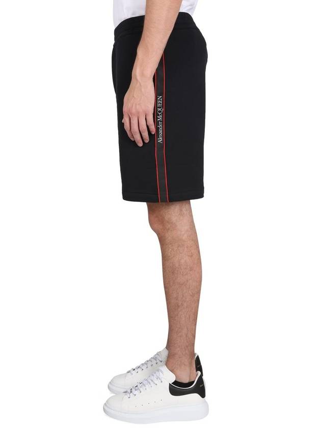 side logo band shorts black - ALEXANDER MCQUEEN - BALAAN 4