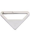 Triangle Logo Enamel Metal Key Holder White - PRADA - BALAAN 6