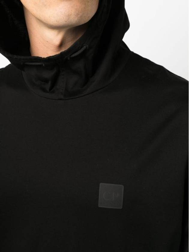 Metropolis Mercerized Jersey Hoodie Black - CP COMPANY - BALAAN 3