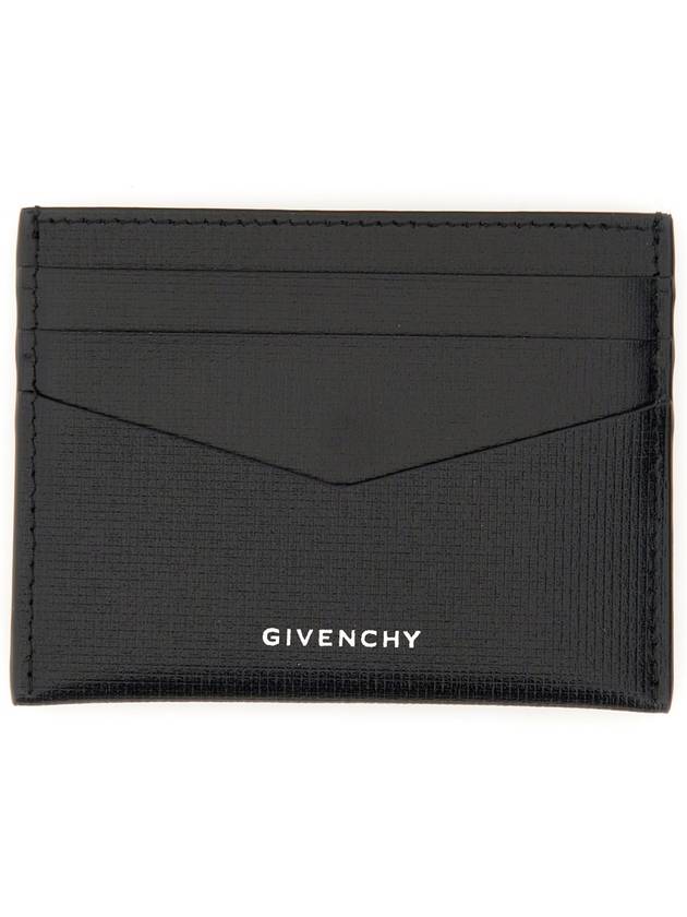 Logo Leather Card Wallet Black - GIVENCHY - BALAAN 3