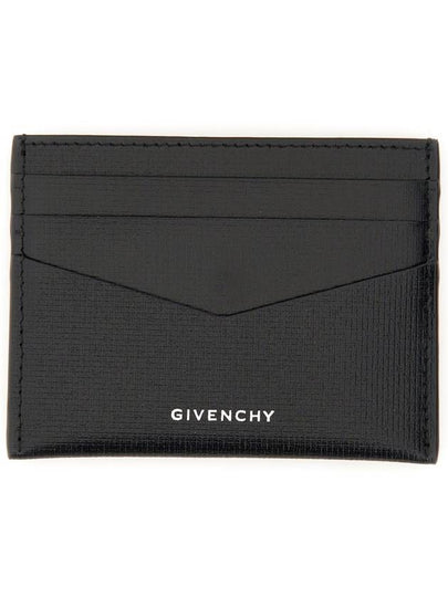 Logo Leather Card Wallet Black - GIVENCHY - BALAAN 2