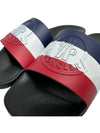 Basil Logo Emboss Striped Slippers Black - MONCLER - BALAAN 5