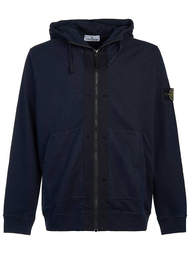 Wappen Patch Cotton Fleece Zip Up Hoodie Navy - STONE ISLAND - BALAAN 2