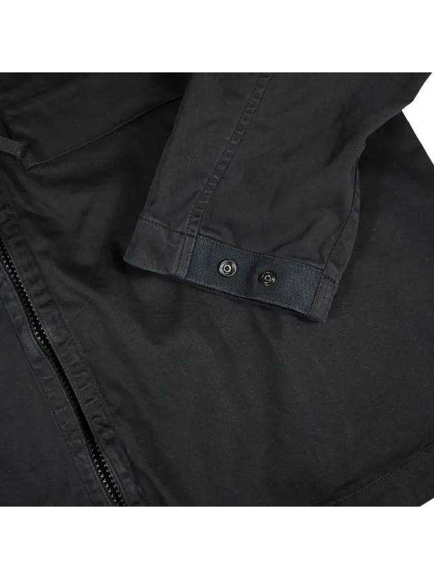 Wappen Patch Shirt Zip-Up Jacket Black - STONE ISLAND - BALAAN 3