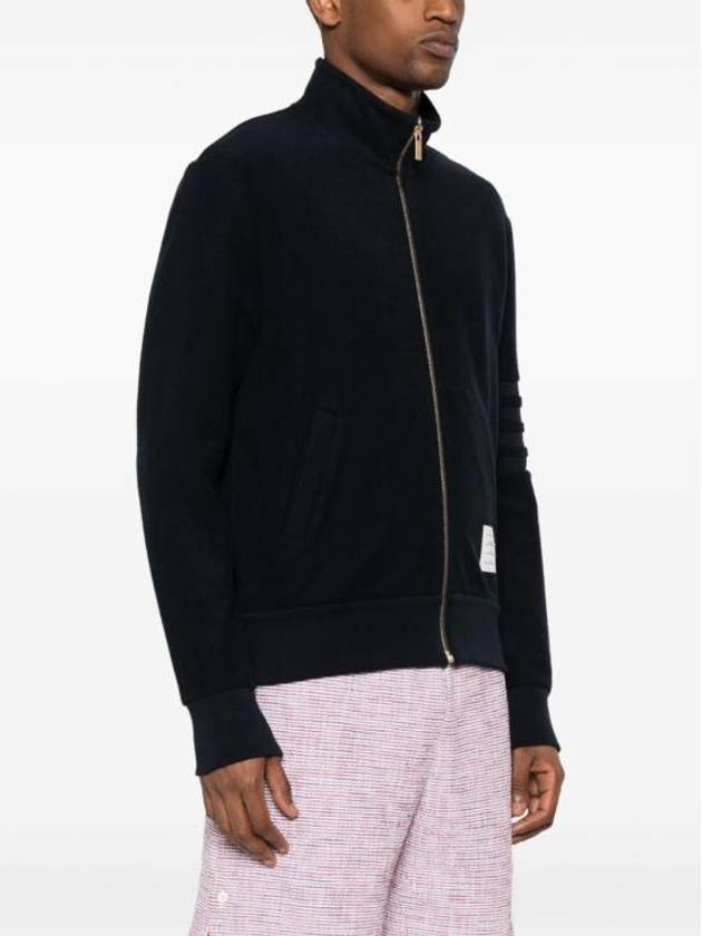 Loopback 4-Bar Zip-Up Jacket Navy - THOM BROWNE - BALAAN 3