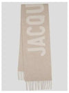 Lecharpe Fringe Logo Virgin Wool Muffler Beige - JACQUEMUS - BALAAN 2