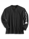 Signature long sleeve logo t shirt black K231 001 - CARHARTT - BALAAN 4