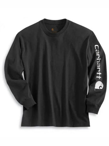 Signature long sleeve logo t shirt black K231 001 - CARHARTT - BALAAN 1