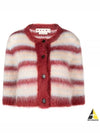 Stripe Crop Mohair Cardigan Red - MARNI - BALAAN 2