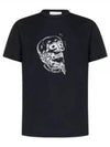 Skull Print Short Sleeve T-Shirt Black - ALEXANDER MCQUEEN - BALAAN 2