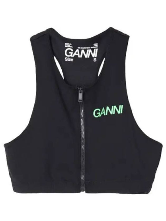 Active Raceback Zipper Top Tank Women Sleeveless - GANNI - BALAAN 1