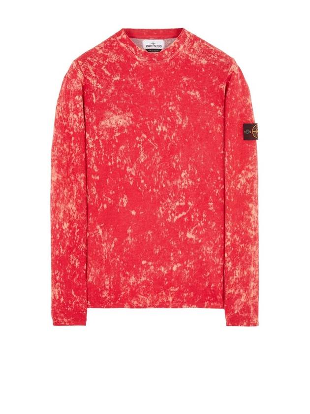 Off-Dye OVD Treatment Long Sleeve T-Shirt Cyclamen - STONE ISLAND - BALAAN 1