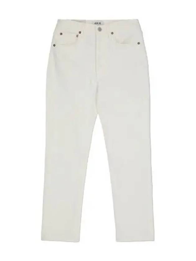 A Goldie Riley High Straight Crop Denim Pants White Jeans - AGOLDE - BALAAN 1