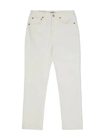 A Goldie Riley High Straight Crop Denim Pants White Jeans - AGOLDE - BALAAN 1