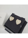 CC Heart Pearl Cubic Earrings White Gold - CHANEL - BALAAN 5