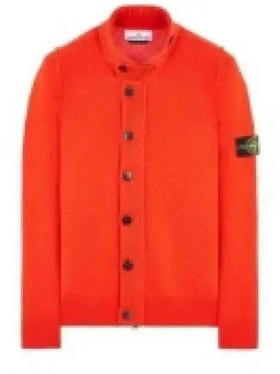 Lambswool Knit Cardigan Lobster Red - STONE ISLAND - BALAAN 2