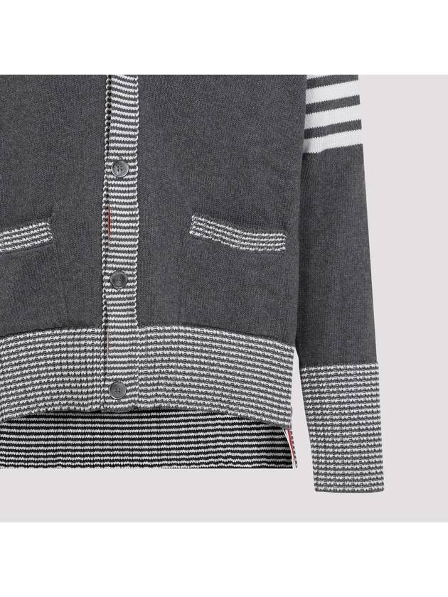 Hector Intarsia Cotton Cardigan Grey - THOM BROWNE - BALAAN 5