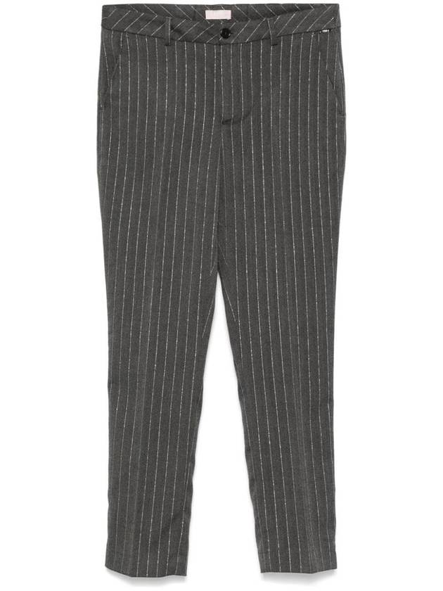 Liu Jo Grey Striped Pants - LIU JO - BALAAN 1