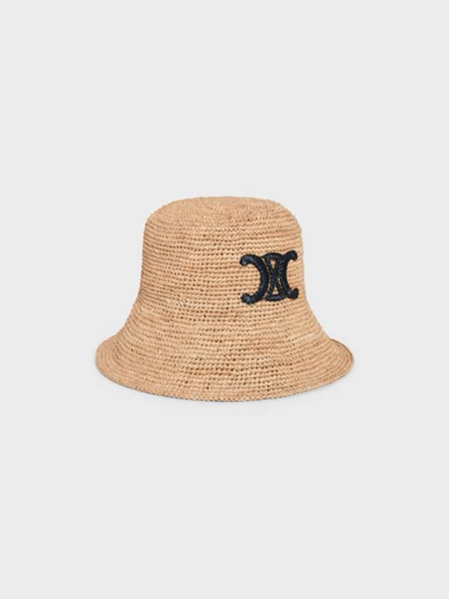 Triomphe Raffia Bucket Hat Natural Black - CELINE - BALAAN 4