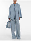 Women's Estonia Oversized Bomber Jacket Blue - MAX MARA - BALAAN 3