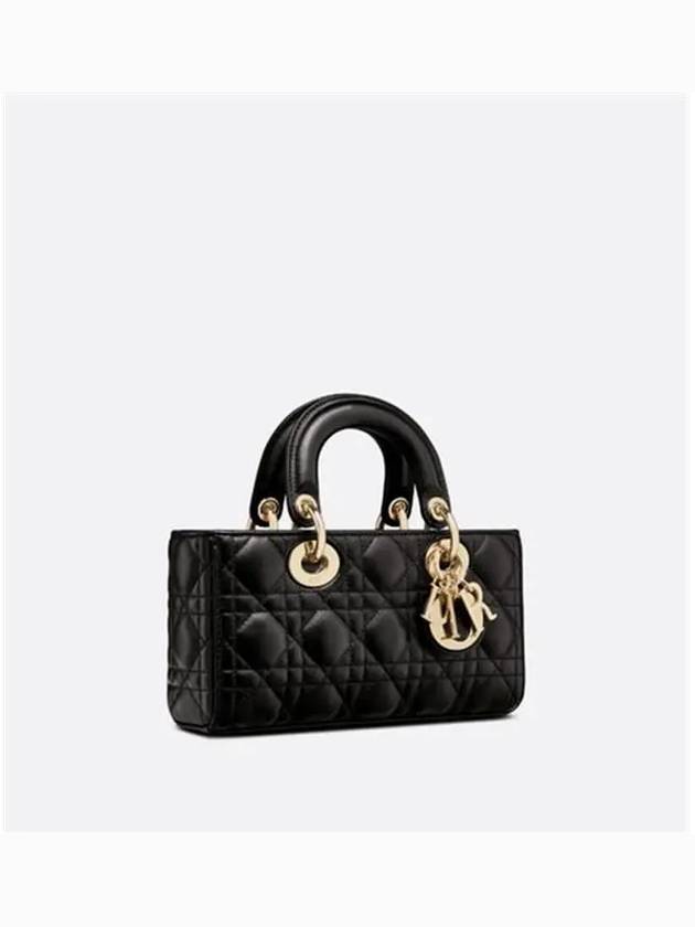 Lady D Joy Cannage Small Lambskin Tote Bag Black - DIOR - BALAAN 3