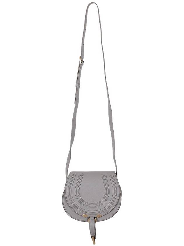 Marcie Saddle Small Grained Leather Cross Bag Grey - CHLOE - BALAAN 4