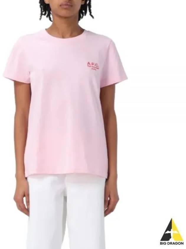 Denise Embroidered Logo Short Sleeve T-shirt Pink - A.P.C. - BALAAN 2