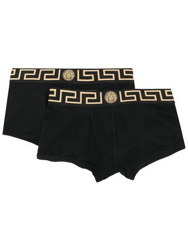 Men's Greca Border Draws 2 Pack Briefs Black - VERSACE - BALAAN 1