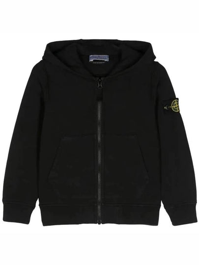 Kids Wappen Patch Zip-Up Hoodie Black - STONE ISLAND - BALAAN 2