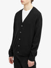 Joe Logo Embroidered Wool Cardigan Black - A.P.C. - BALAAN 2