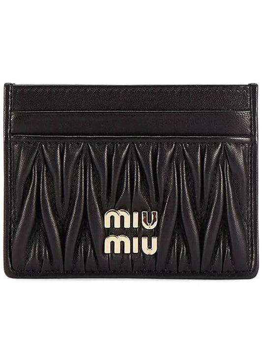 Matelasse Nappa Leather Card Wallet Black - MIU MIU - BALAAN 2