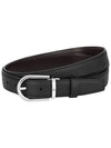 Horseshoe Buckle Reversible Leather Belt Black Brown - MONTBLANC - BALAAN 2