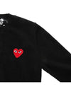 Women's Heart Waffen Wool Cardigan AZ P1N007 051 BLACK - COMME DES GARCONS - BALAAN 4