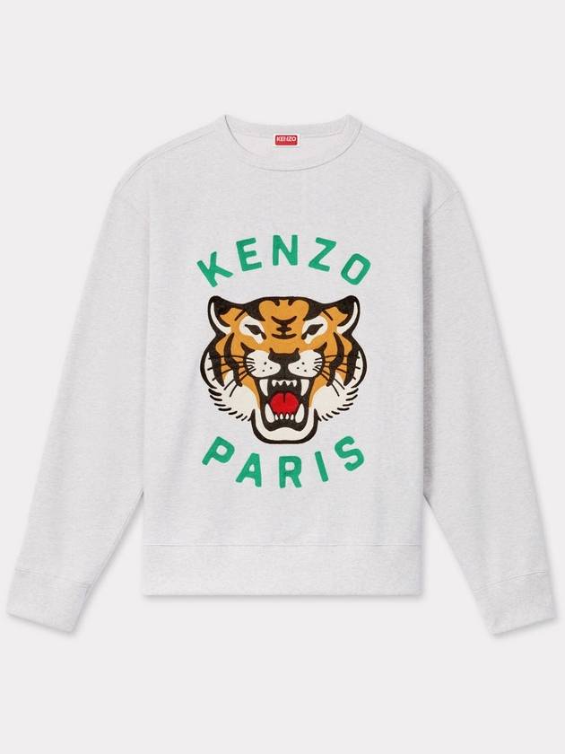 Lucky Tiger Embroidery Cotton Sweatshirt Pale Grey - KENZO - BALAAN 2