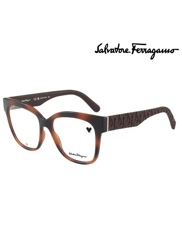 Women's Eyewear Square Frame Eyeglasses Tortoise - SALVATORE FERRAGAMO - BALAAN 3