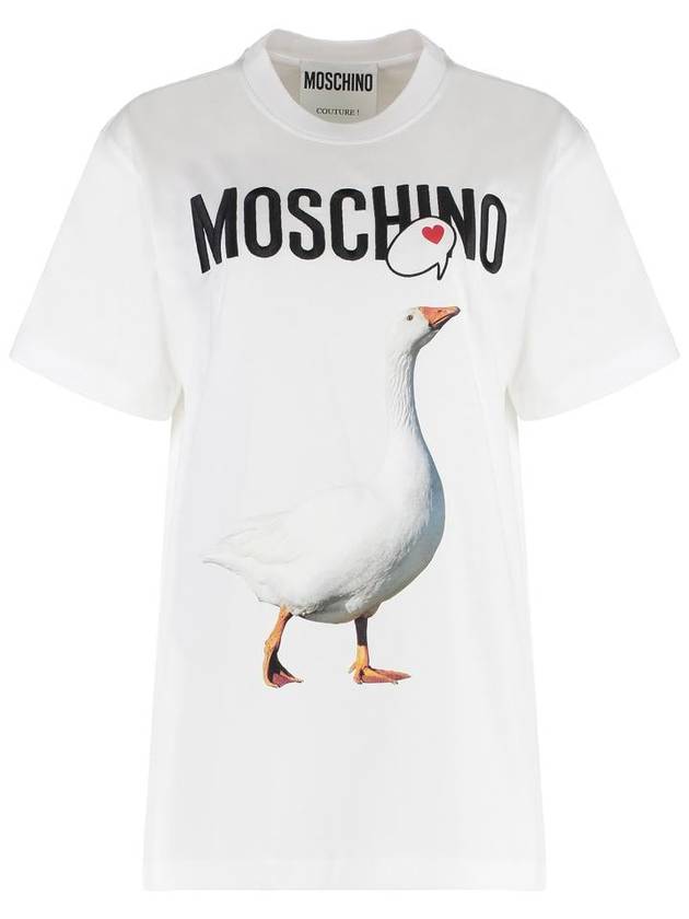 Moschino Cotton Crew-Neck T-Shirt - MOSCHINO - BALAAN 1