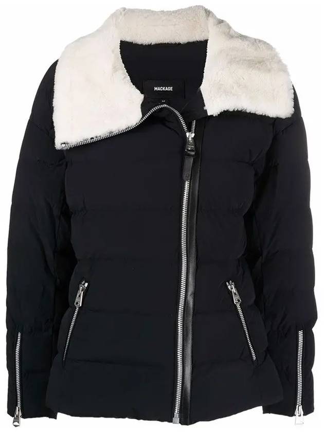 Women's AIMI Shearling Collar Padded Black - MACKAGE - BALAAN.