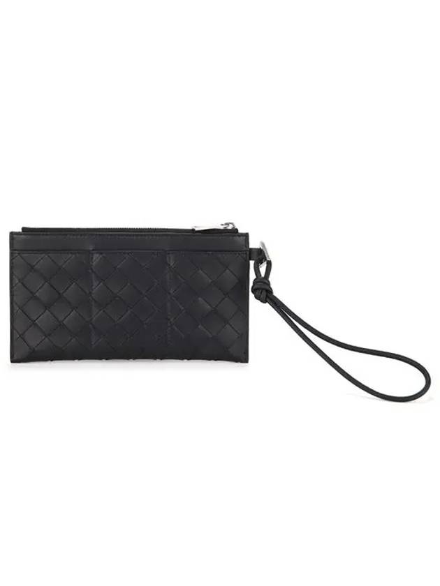 Intrecciato Bill Pouch Clutch Bag Black - BOTTEGA VENETA - BALAAN 3