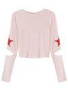 star ribbed long sleeve t shirt pink - MSKN2ND - BALAAN 3