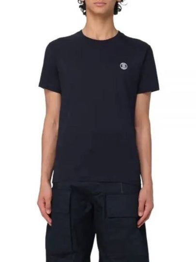 Embroidered Logo Short Sleeve T-Shirt Navy - BURBERRY - BALAAN 2