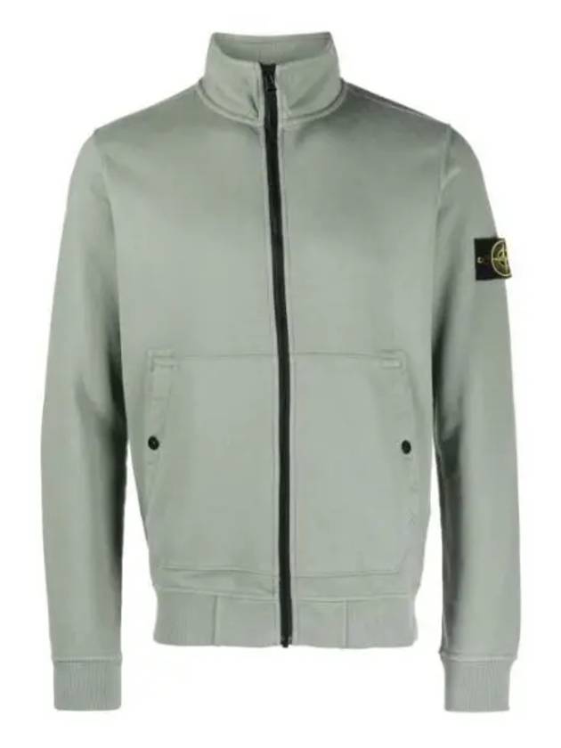 Men's Wappen Patch Cotton Zip Up Jacket Green - STONE ISLAND - BALAAN 2