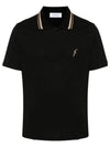 Embroidery Polo Shirt Black - SALVATORE FERRAGAMO - BALAAN 2