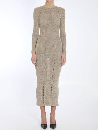 Gold knit maxi dress - SELF PORTRAIT - BALAAN 1